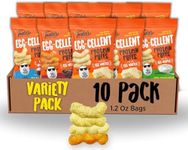 Todd's Better Snacks Egg-Cellent Protein Puffs, Variety Pack – 12g Protein, Gluten-Free, Paleo-Friendly, Baked, GLP-1 Compliant – Healthy Snack, Made with Egg Whites – 1.2 Oz (Pack of 10)