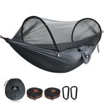 NATUREFUN Ultra-Light Travel Camping Hammock Pop-up Bug Net Hammock 300kg Load Capacity,Breathable,Quick-drying Parachute Nylon 2 Premium Carabiners,2 Tree Slings Included Outdoor Backpacking Hiking