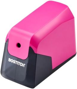 Bostitch Office Battery Pencil Sharpener, 4X Longer Cutter Life, Tip Saver Technology, Pink