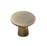 BRASK" Solid Brass Knobs for Drawers, Cabinets, Wardrobes, Kitchen Drawers, Drawer Pulls - Round Shape (28 mm) Model No. 005 (Antique, 12)