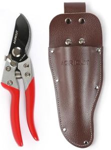 AGRICUT Pruning Shears, 7/8-Inch Cut Capacity Hand Clippers, Bypass Pruners, Gardening Scissors with Sharp Steel Blade (Aluminum Handle, High Carbon Steel PRO with Sheath)