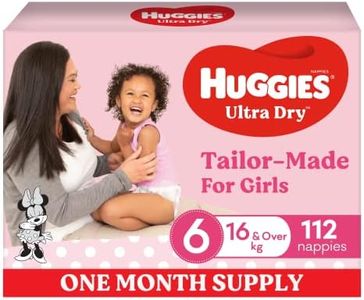 Huggies Ultra Dry Nappies Girl Size 6 (16kg+) 1 Month Supply 112 Count