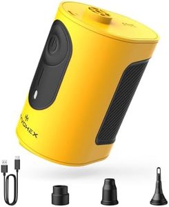 Portable Air Pump for Inflatables, 8000mAh Ultra Fast Air Mattress Pump with Advanced Heat Dissipation, 3 Nozzles Electric Air Pump Inflate Deflate for Sleeping Pads, Pool Floats, Vacuum Storage Bag
