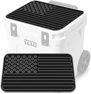 USATuff SeaDek EVA Mat Cooler Pad fits YETI 60 Roadie w/Wheels | Peel & Stick Application | Non Slip Comfort Accessories - US Flag (Black-StormGray)