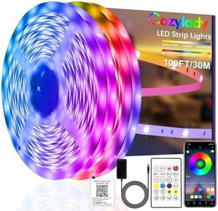 Bluetooth LED Strip Lights 30m, Cozylady 100ft LED RGB LED Light Strips Music Sync Color Changing APP Control Flexible String Lights for Home Kitchen Bar Bedroom Decor, Children's Room Decorations
