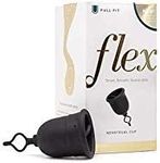 Flex Cup (Full Fit - Size 02) | Reusable Menstrual Cup | Pull-Tab for Easy Removal | Tampon + Pad Alternative | Capacity of 3 Super Tampons