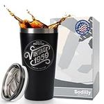 65th Birthday Gifts for Men - 1959 Vintage 16 oz Stainless Steel Black Coffee Tumbler