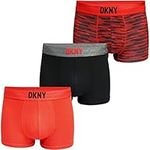 DKNY Men's Dkny Mens Premium Supersoft Modal Cotton Trunks Multipack of 3 - Black/Print/Red L Boxer Shorts, Naperville Black/ Print/ Red, L UK