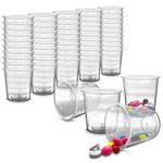 50 Pack - RE-GEN 60ml Graduated Clear Reusable Measuring Cups Pots Container Beaker Tubs - Ideal for Medicine, Kitchen Cooking, Catering, Medical Lab, Home