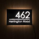 12V LED House Numbers for House Street Backlit,Personalised Illuminated Street Address Numbers, Address Sign Address Plaque Lighted with LED (Warm Light)