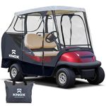 NEH 2 Person Golf Cart Enclosure 55" Short Roof, 600D Portable Transparent Driving Golf Cart Cover Storage, Golf Cart Accessories, Compatible with EZGO TXT/RXV, Yamaha, Club Car DS Precedent