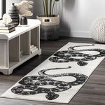 nuLOOM Thomas Paul Serpent Runner Rug, 2' x 6', Black and White