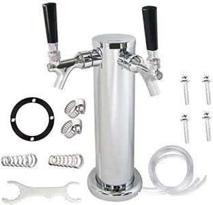 Draft Beer Tower Faucet Dispenser - LUCKEG Brand Double Beer Tap, Stainless Steel 3" Diameter Beer Tower, Beer Line and Beer Tower assemble accessory for Home Brewing