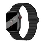 VEMIGON Silicone Magnetic Bands Compatible with Apple Watch Straps 46mm 45mm 44mm 42mm 49mm 41mm 40mm 38mm, Strong Magnetic Closure for iWatch Series 10 9 8 7 6 5 4 3 2 1 SE Ultra (Watch Not Included)