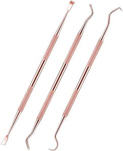 Hotop 3 Pieces Dog Dental Tooth Scaler and Scraper Stainless Double Headed Tarter Removing Tool Scraper Pet Teeth Cleaning Tools for Dog and Cat (Rose Gold)