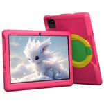 Yicty Kids Tablet 10.1 Inch Android 13 Quad-Core 1280x800 IPS Touch Screen 6GB RAM 64GB ROM 5000 mAh Parental Control Tablet PC with Shockproof Case (Pink)