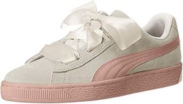 PUMA Women's Suede Heart Jewel Jr Sneaker, Whisper White-Peach Beige, 5 UK