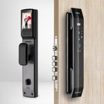 Denler F4 Smart Door Lock, Dual Batteries, Digital Door Lock, 3D Face Recognition Fingerprint Inbuilt Wi-Fi App for Remote Location Unlocking RFID Card PIN Key, Video Intercom on Bell Press