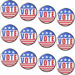 Juvale 12-Pack Enamel American Flag Vote Lapel Pins 1.5-Inch, Red, White and Blue Brooch for Elections, Veterans Day, Labor Day, Voter Awareness, Patriotic Decorations for Jackets and Backpacks