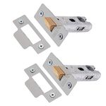 XFORT Tubular Latch, Satin Chrome, Tubular Door Latch for Internal Wooden Doors, (2 Pack, 75mm)