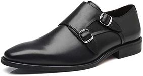 La Milano Mens Double Monk Strap Slip-on Loafer Oxford Formal Business Casual Dress Shoes for Men black Size: 11 US