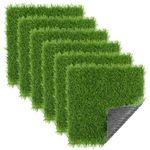 SHACOS Artificial Grass Squares Mat 6 Pcs 12''x12'' Outdoor Fake Grass Turf Rug Grass Patch Tiles Faux Grass Rug Small with Drainage Holes Grass Rug for Pets Patio Wall Decor