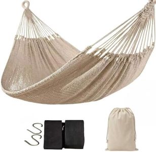 Wjrnlfd Portable Hammock,550 lbs Capacity,Duty Outdoor Hammock for Backyard, Patio, Camping,Thick Cotton Cord,2 Person hammocks,White