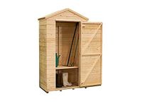 Dunster House Box Garden Wooden Tool Shed with Storage Shelf and Tool Rail Talia Natural