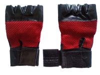 Facto Power Red Color Leather Gym Gloves with Wrist Support for Weight Lifting Gloves, Exercise Gloves for Powerlifting, Cross Training, Workout, Best for Men & Women