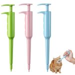 Cat Pill Popper, Cat Tablet Dispenser with Dual Silicone Tips, Pill Assist for Cats, Compact 18.2x3.9 cm Design in Blue Pink Green