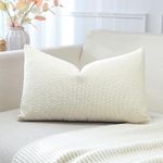 Artscope Pack of 1 Textured Boucle Cushion Covers Lumbar Pillow Cases Cozy Soft Decorative Couch Pillow Covers for Chair Sofa Bedroom Living Room Home Decor 30x50cm, Cream Beige