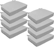 TECOSARA Patio Chair Cushion Outdoor Loveseat Cushion Set of 8 Outdoor Furniture Cushions 17x16x2 Memory Foam Outdoor Chair Cushions, Grey