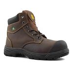 Tiger Men's Safety Boots Titanium Steel Toe CSA Approved Lightweight 6" Leather Work Boots 3055 (12 3E US, Brown)