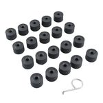 DERCLIVE 20pcs 17mm Plastic Wheel Bolt Nut Cover Caps with Removal Tool for Jetta Golf Black