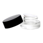 3ml Glass Shoulderless Screw Top Jars w/Grooved Anti-Leak Gasket | Essential Oil, Concentrate, Lip Balm or Makeup Containers | 100pc (Black Lids)