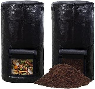 MyLifeUNIT Compost Bins Outdoor, Composting Bin for Outside Garden, Reusable Garden Yard Waste Bag, 34 Gallon (2 Pack, Black)
