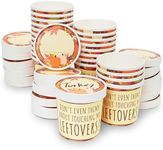 Sparkle and Bash 24 Pack Thanksgiving Leftover Containers with Lids, 12 oz Kraft Paper To-Go Cups for Hot and Cold Food, Disposable Fall Food Containers for Soups, Sides, and Desserts