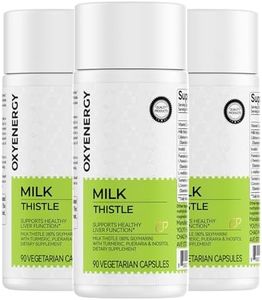 OxyEnergy Silymarin Milk Thistle 300mg Extract with Vitamin C, Inositol & Pueraria, Liver Detox & Repair Support, Antioxidant Support,90 Capsules, Pack of 3