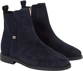 Tommy Hilfiger Femme Bottes Low Boot Essentials Daim, Bleu (Space Blue), 37 EU