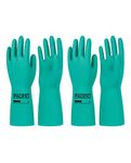 PACIFIC PPE 2 Pairs Nitrile Chemical Resistant Gloves, Flocked, Resist Strong Acid, Alkali, 15 mil, 12.6", X-Large