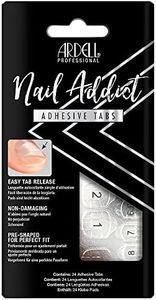 Ardell Nail Addict Adhesive Tabs, Easy Tab Release, Non-Damaging, Pre-Shaped for Perfect Fit, Strong Nail Glue, Alternative for Press-On Nails, 24 Count