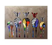 Wowdecor Paint by Numbers Kits for Adults Kids Seniors Junior Beginner, Number Painting - Colorful Zebra Family Butt 16x20 inch (Frameless)