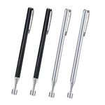 SyiXute 4 Pcs Telescopic Pick Up Tools Rod,2 LB Extendable Magnetic Handheld Stick Pen,Extending to 65cm,Stainless Steel Portable Magnetic Retrieval Pen with Clip for Pickup Screws Nuts