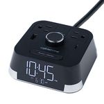 CubieTime Alarm Clock Charger w/ 2 USB Ports and 2 Outlets Charging Station