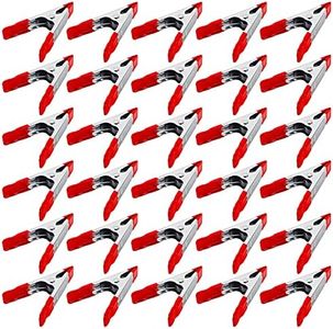 TOPZEA 30 Pack Steel Spring Clamps, 4 Inch Metal Clamps Set Spring Clip Clamps with Ergonomic Handles for Wood Working, Gripping, Camping, DIY, Backdrops Backgrounds, 1-1/3" Jaw Opening