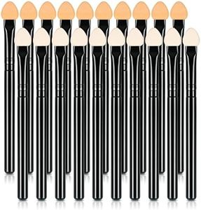 UorPoto Foam Eyeshadow Applicators Double Sided Sponge Tip Reusable，20Pcs Professional Organic Long Handle Washable Makeup Eye Shadow Brush Set
