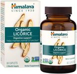 Himalaya Organic Licorice Root Herbal Supplement, Non-DGL, Occasional Heartburn and Indigestion Relief, Upset Stomach Relief, Digestive Support, Non-GMO, USDA Organic, Vegan, 60 Plant-Based Caplets