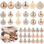 LANGXUN 36pcs Christmas Tree Decorations Balls 2024, Bolas De Navidad - 6pcs 3.2'', 12pcs 2.4'', 18pcs 1.6'' - Shatterproof Christmas Ball Ornaments, Christmas Decor (Mixed Size-36pcs, Champagne Gold)