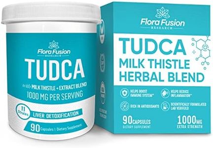 TUDCA 500mg Liver Supplement - Milk Thistle 250mg with Herbal Blend 1000mg (Tauroursodeoxycholic Acid) Tudca Bile Salt Liver Support, 90 Vegan Capsules, Tudca Liver Cleanse Detox & Repair Formula