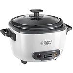 Russell Hobbs 27040 Large Rice Cooker - Up to 14 Servings with Steamer Basket, Measuring Cup and Spoon Included, Dishwasher Safe Parts, 500 W, White